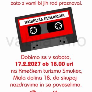 Vabila za rojstni dan 60 let - komplet 10 vabil + kuverte - 632