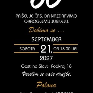 Vabila za rojstni dan 60 let - komplet 10 vabil + kuverte - 637