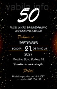 Vabila za rojstni dan 50 let Abrahama - komplet 10 vabil za Abrahama + kuverte - 638