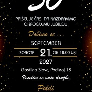 Vabila za rojstni dan 50 let Abrahama - komplet 10 vabil za Abrahama + kuverte - 638