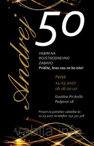 Vabila za rojstni dan 50 let Abrahama - komplet 10 vabil za Abrahama + kuverte - 640