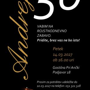 Vabila za rojstni dan 50 let Abrahama - komplet 10 vabil za Abrahama + kuverte - 640