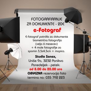 FOTOGRAFIRANJE ZA DOKUMENTE e-Fotograf na PONIKVI- 700